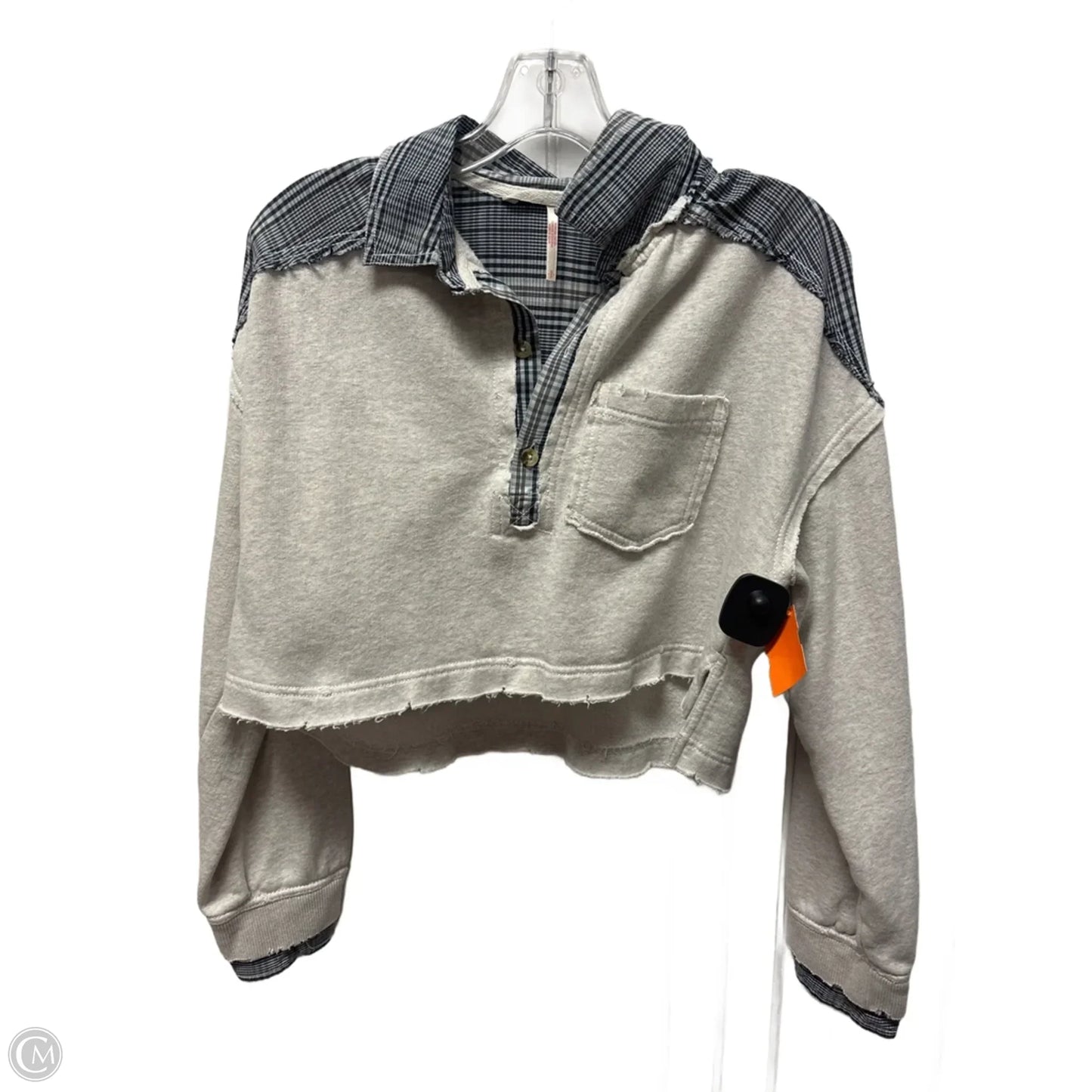 Sweatshirt Collar By Free People In Blue & Grey, Size: Sp