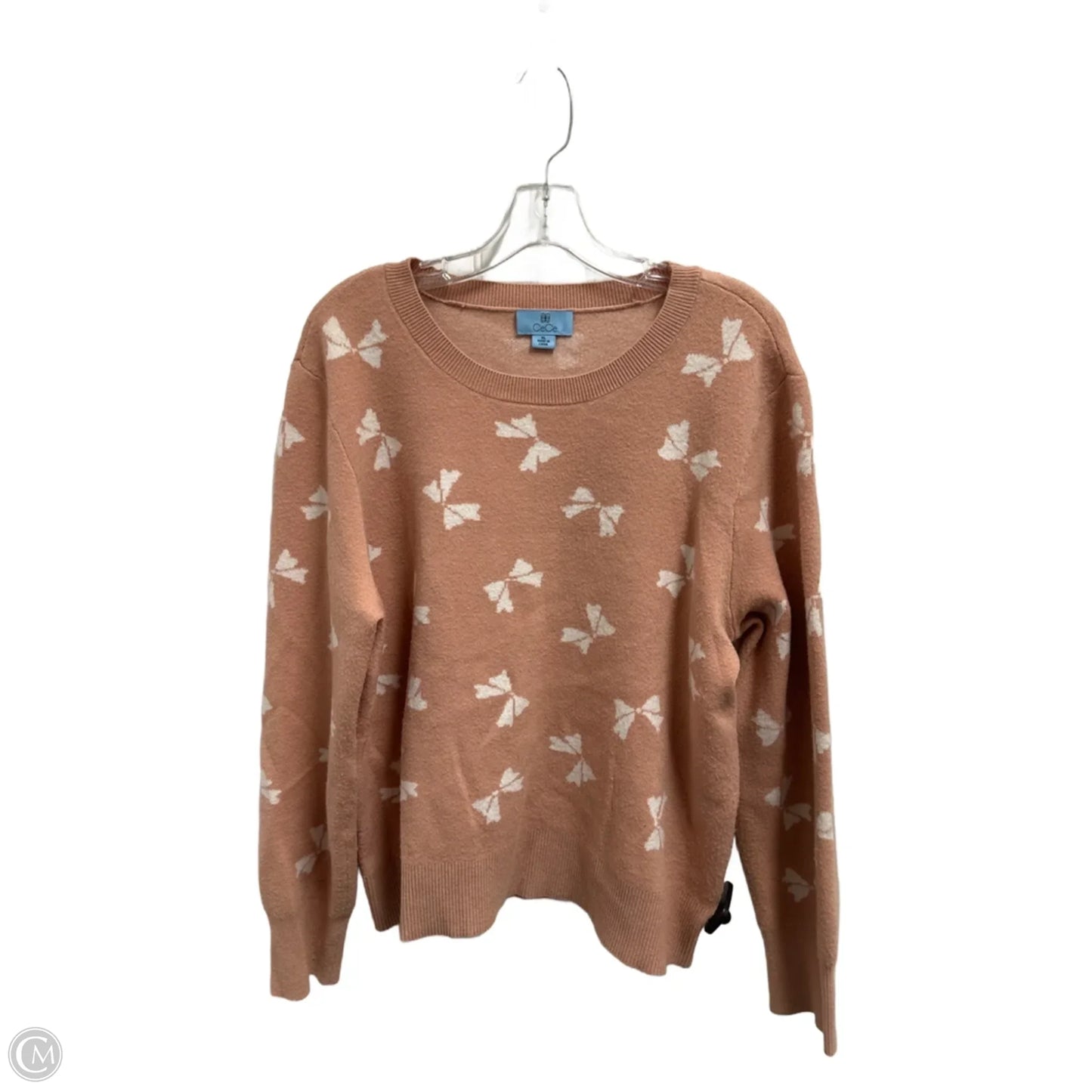 Sweater By Cece In Pink & White, Size: Xl
