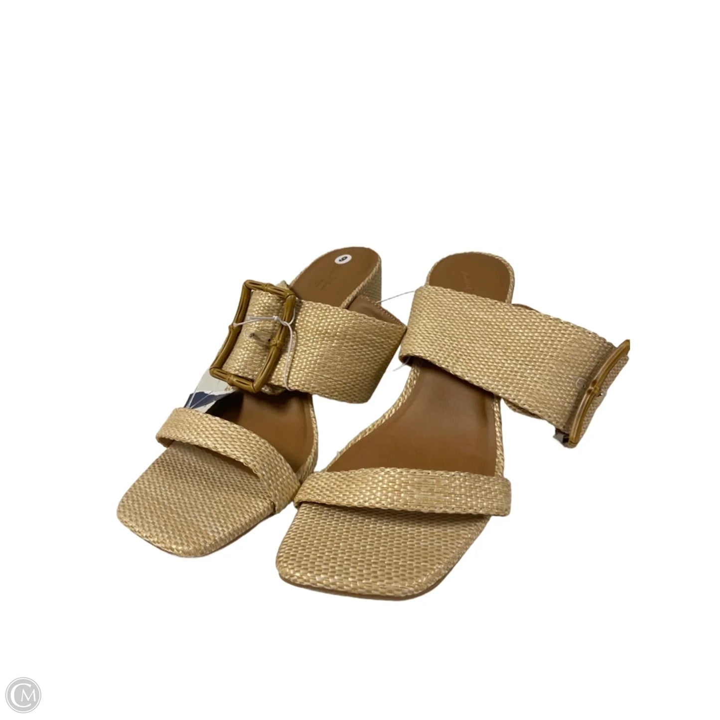 Sandals Heels Block By Universal Thread In Beige, Size: 9