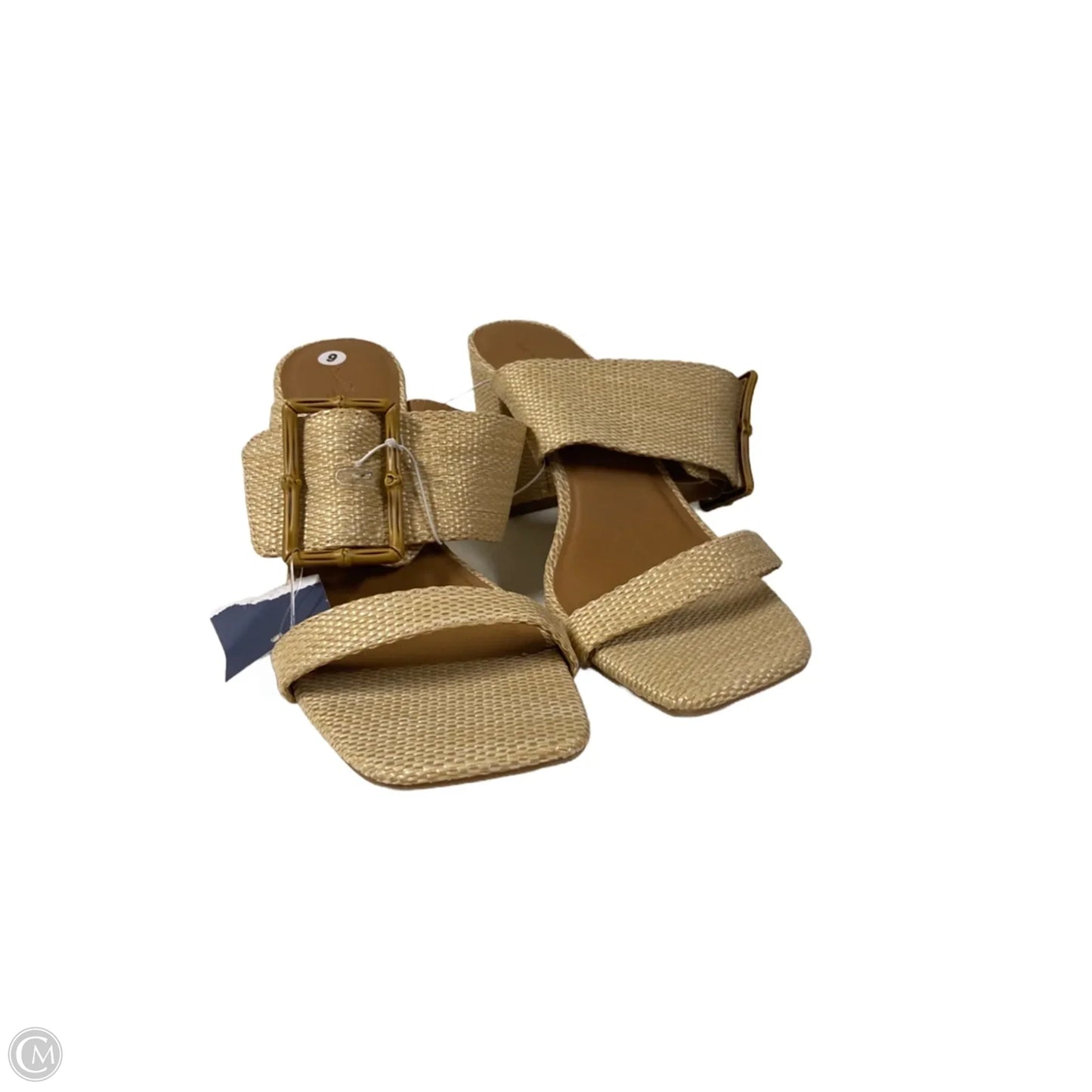 Sandals Heels Block By Universal Thread In Beige, Size: 9