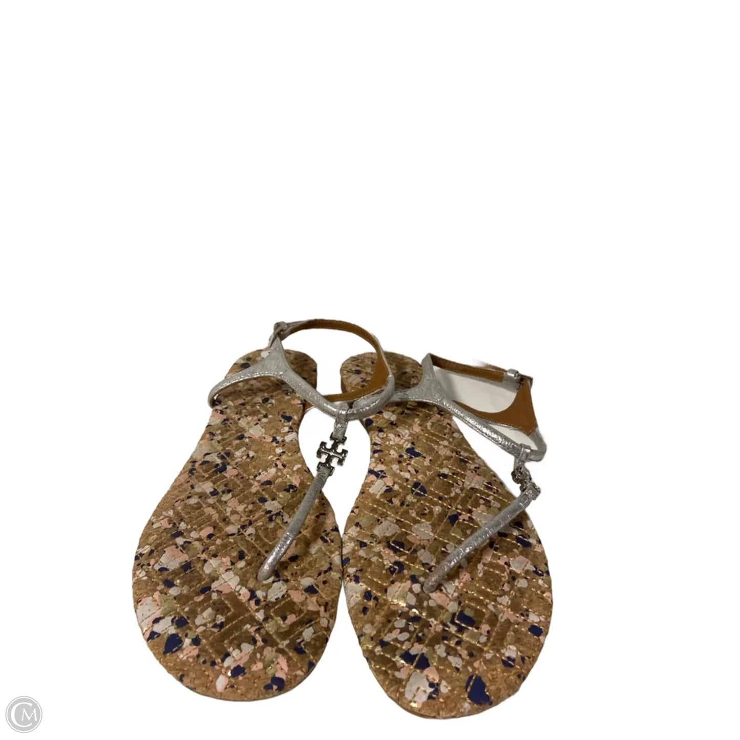 Sandals Designer By Tory Burch In Silver, Size: 7