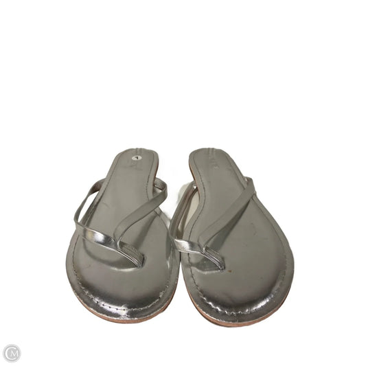Sandals Flip Flops By J. Crew In Silver, Size: 7