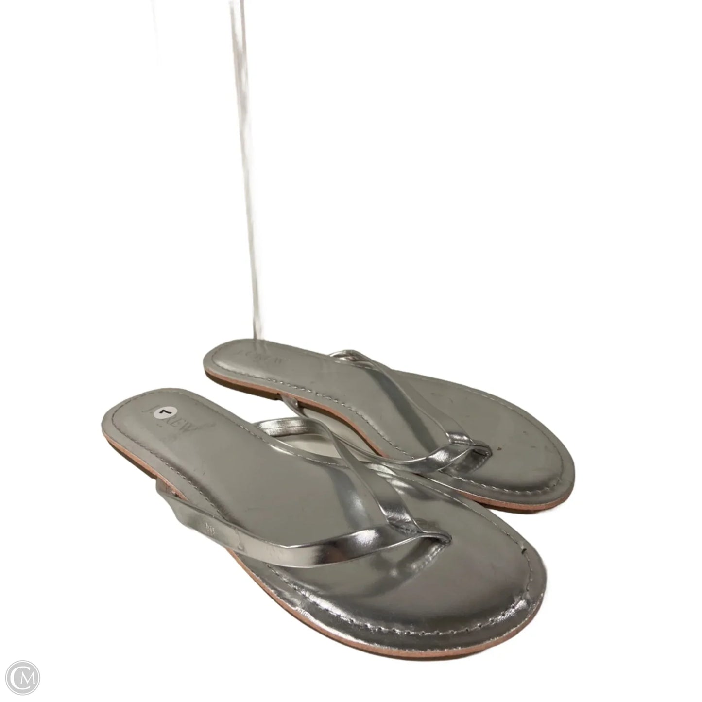Sandals Flip Flops By J. Crew In Silver, Size: 7