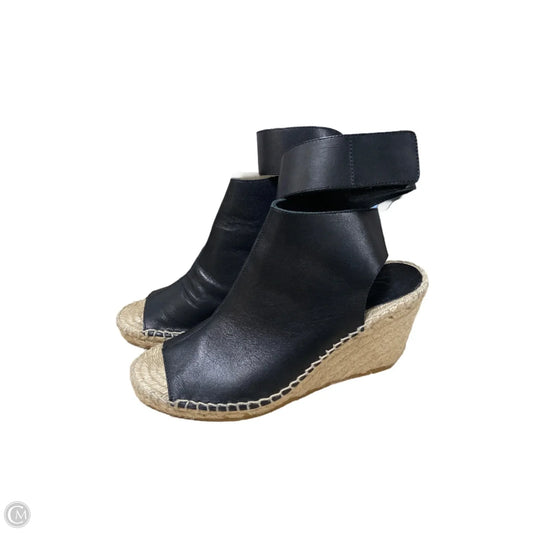 Shoes Heels Wedge By Vince In Black & Tan, Size: 7.5