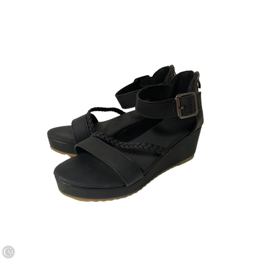 Sandals Heels Wedge By Cmf In Black, Size: 7.5