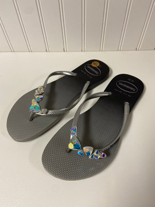 Sandals Flip Flops By Havaianas In Grey, Size: 10.5