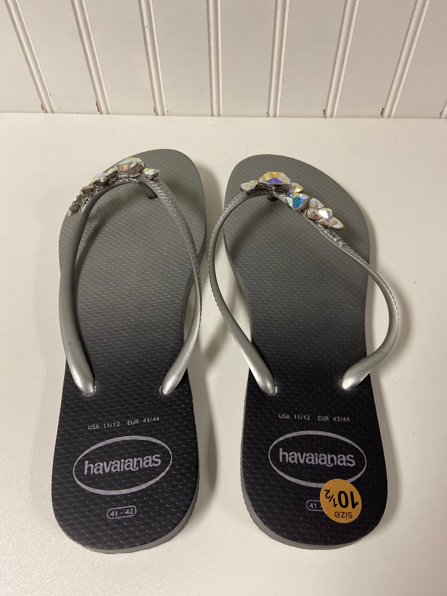 Sandals Flip Flops By Havaianas In Grey, Size: 10.5