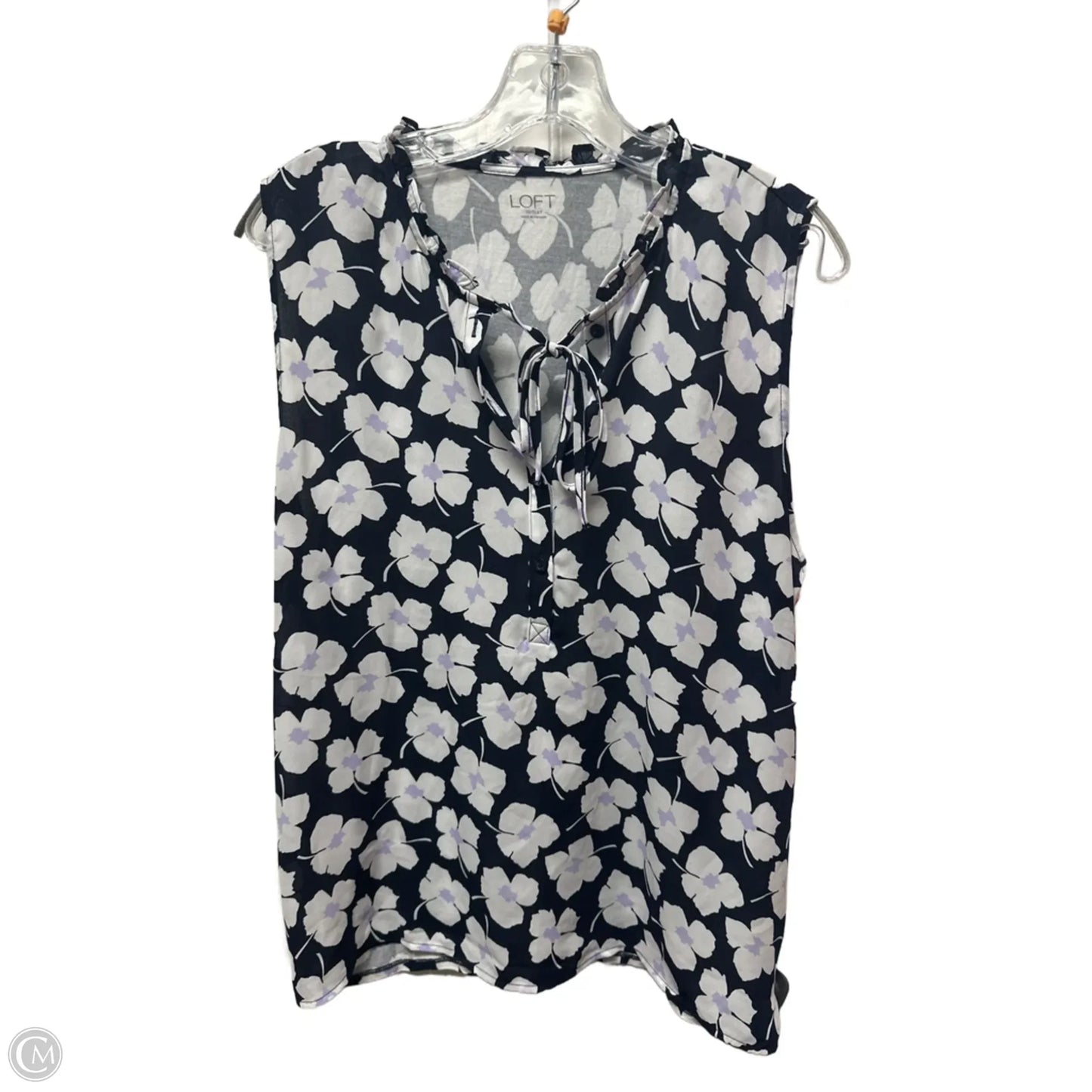 Top Sleeveless By Loft In Navy, Size: L