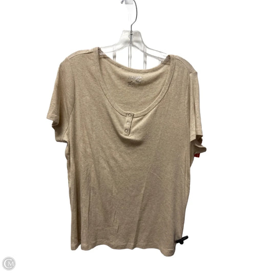 Top Short Sleeve By Terra & Sky In Bronze, Size: 2x