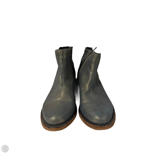 Boots Ankle Heels By Cmc In Blue & Gold, Size: 7