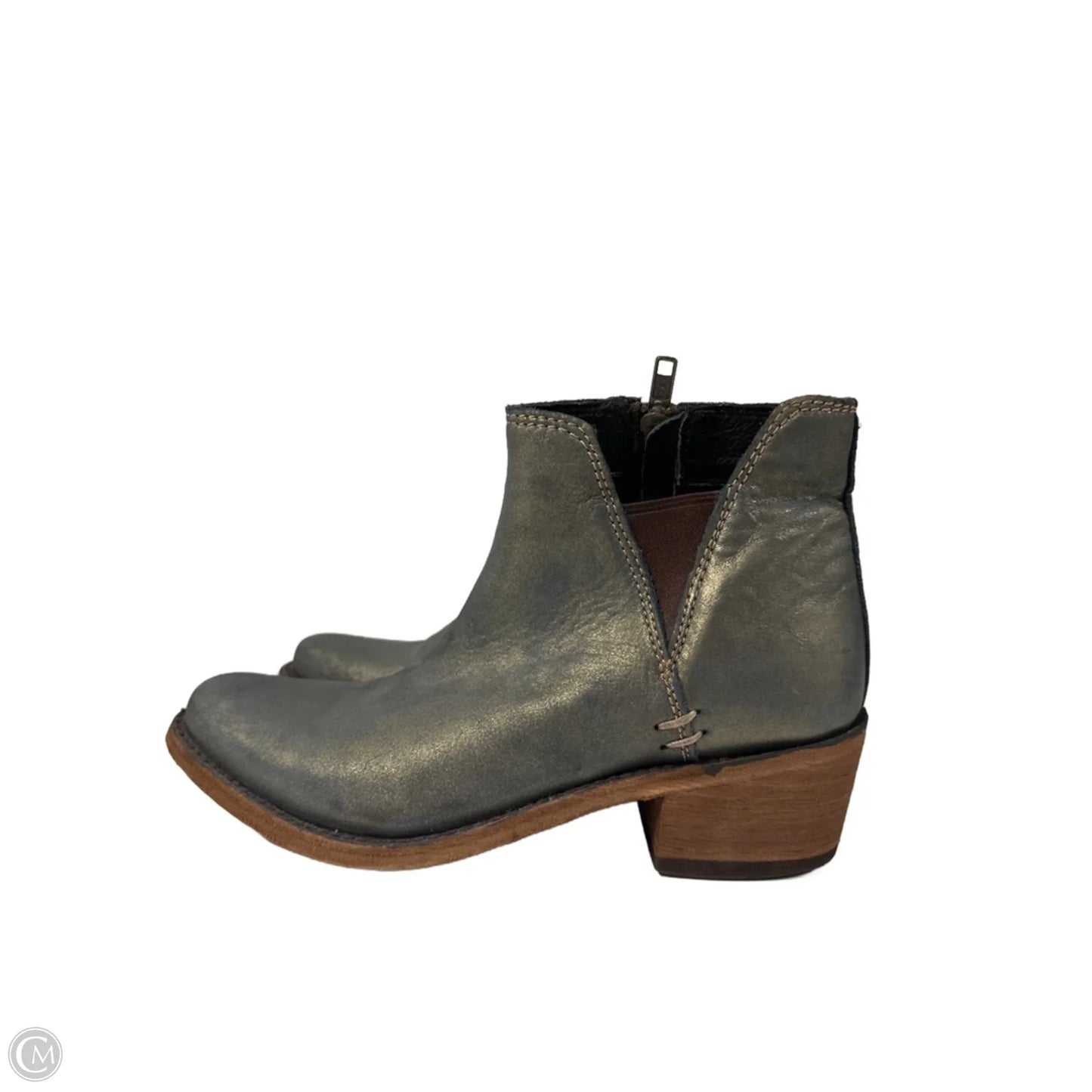 Boots Ankle Heels By Cmc In Blue & Gold, Size: 7