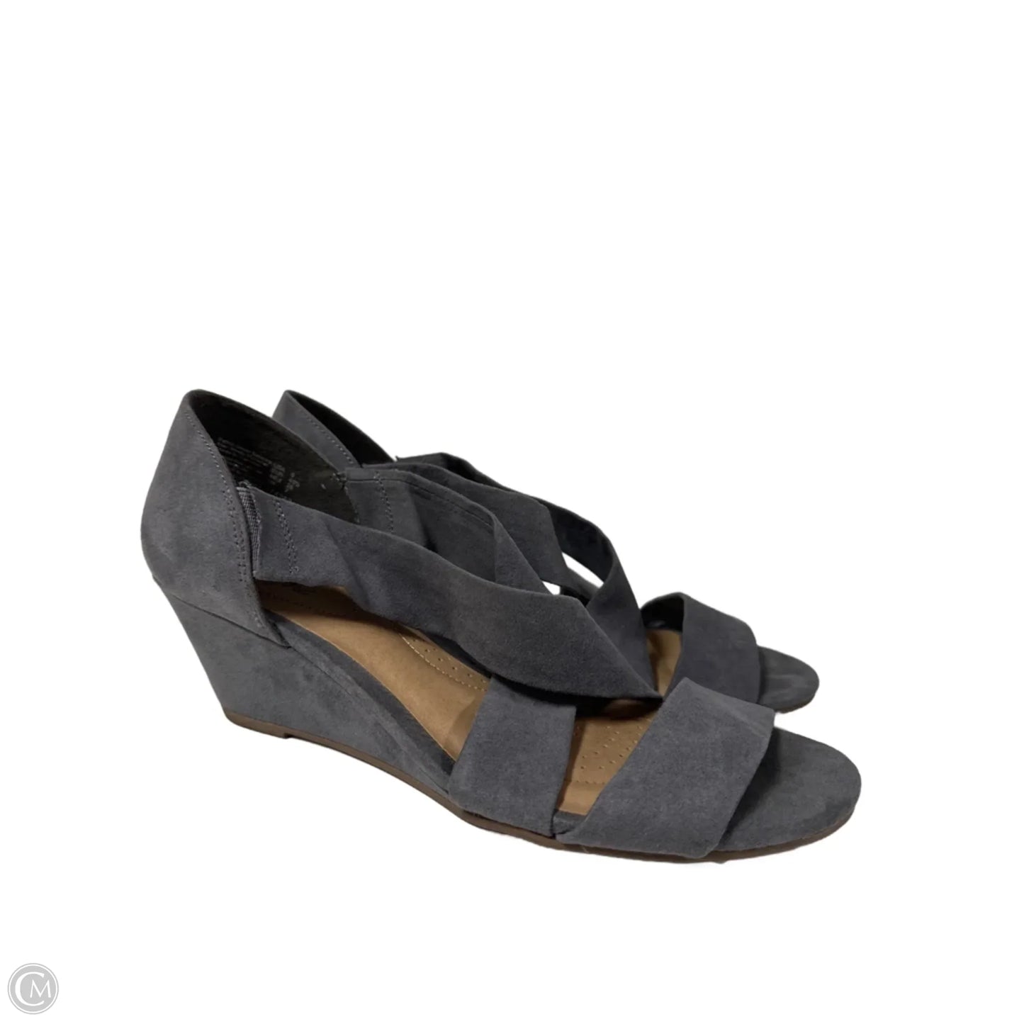 Sandals Heels Wedge By Dexflex In Grey, Size: 9