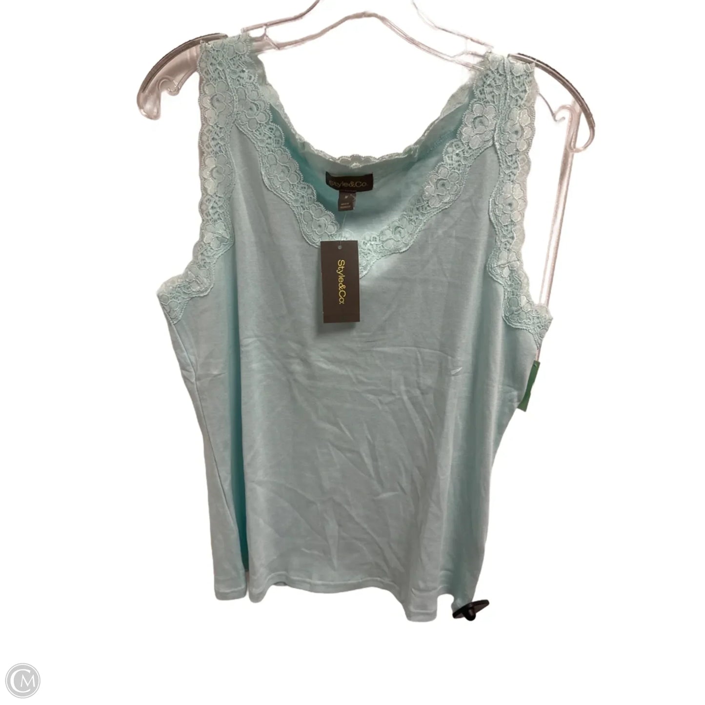 Top Sleeveless Basic By Style And Company In Blue, Size: M