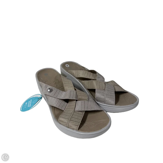 Sandals Heels Wedge By Bzees In Gold, Size: 9