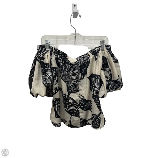 Top Short Sleeve By Ellen Tracy In Black & Cream, Size: Xs