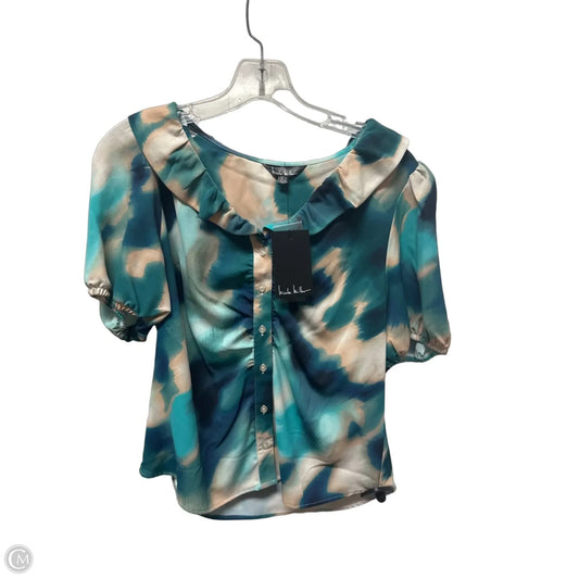 Top Short Sleeve By Nicole Miller In Teal, Size: S