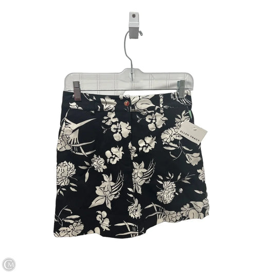 Skort By Ellen Tracy In Black & Cream, Size: Xs