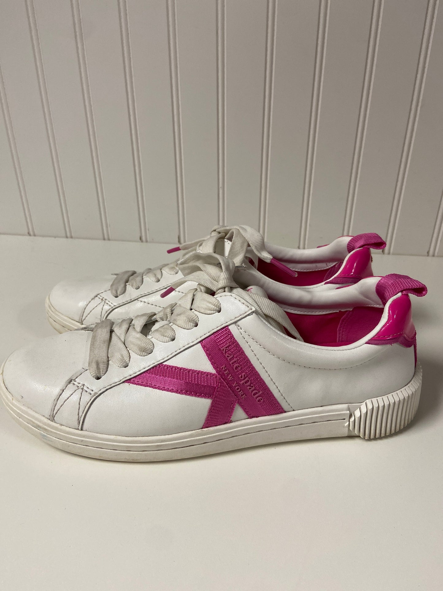 Shoes Designer By Kate Spade In Pink & White, Size: 8.5