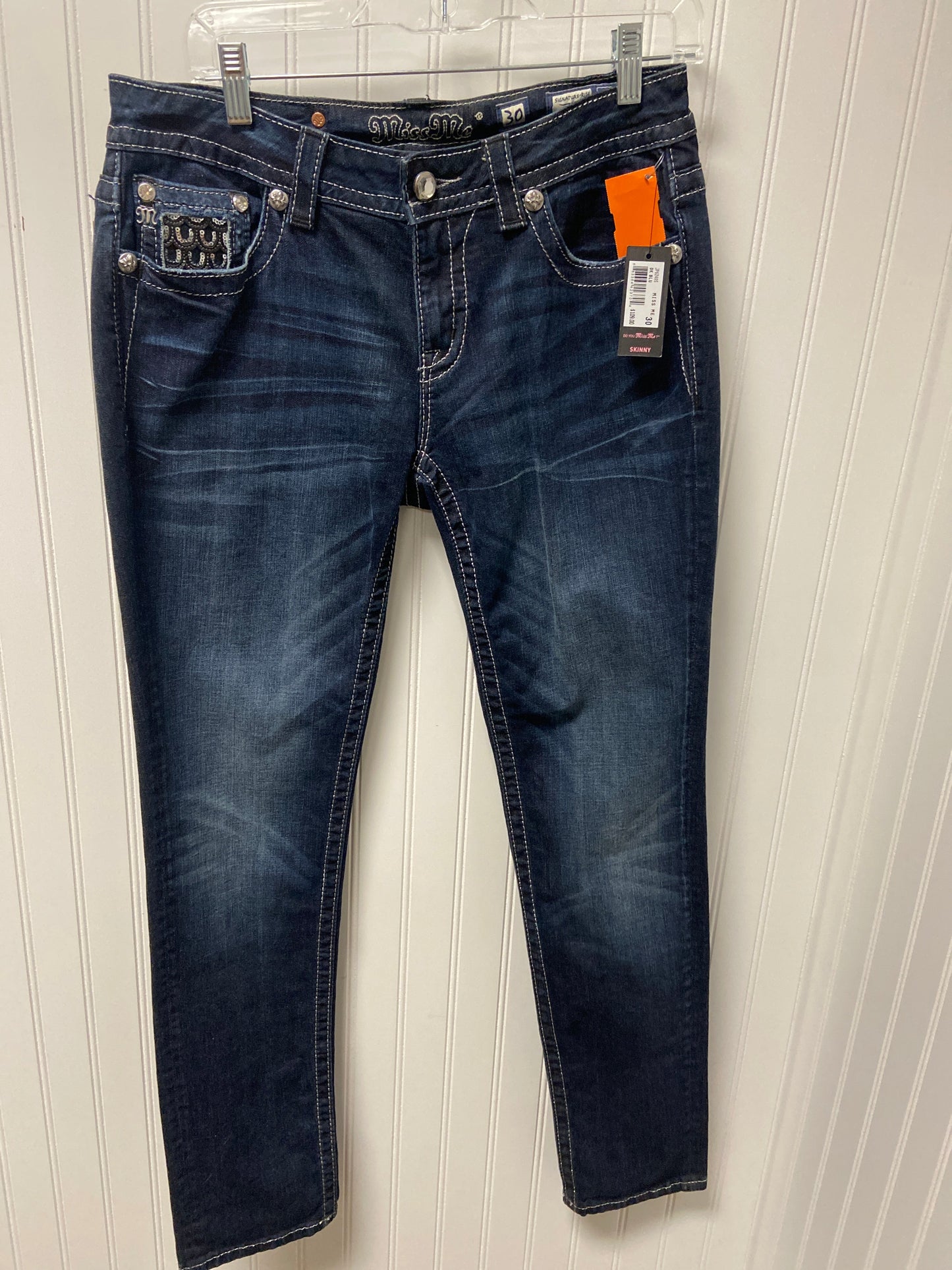 Jeans Skinny By Miss Me In Blue Denim, Size: 10