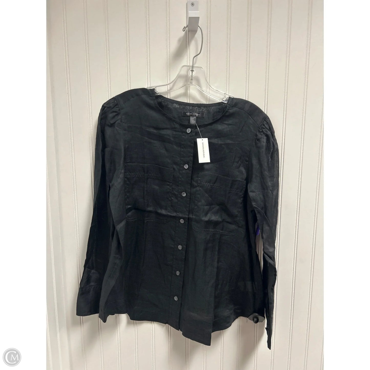 Top Long Sleeve By Banana Republic In Black, Size: L