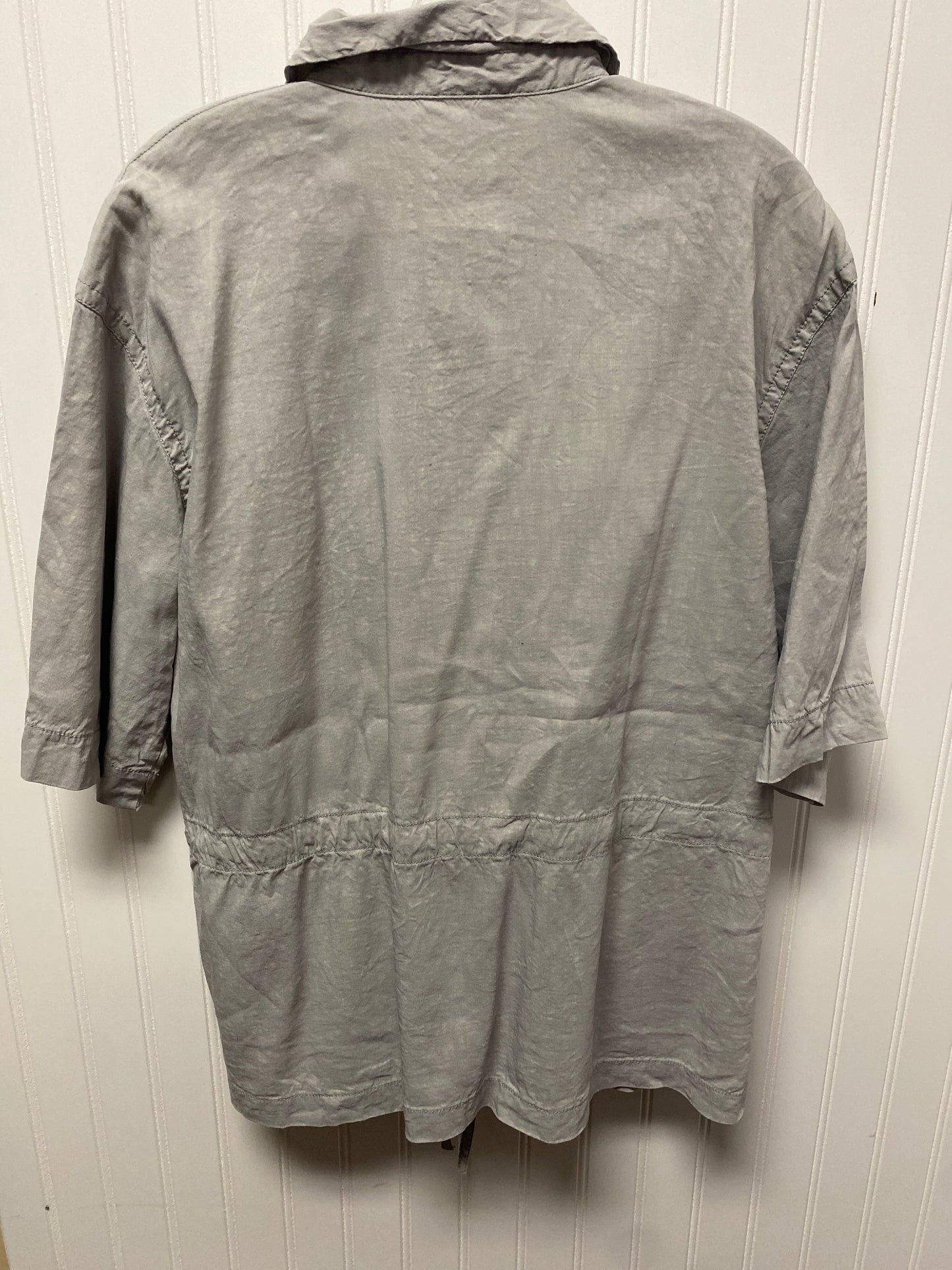 Blouse Short Sleeve By Eileen Fisher In Grey, Size: L