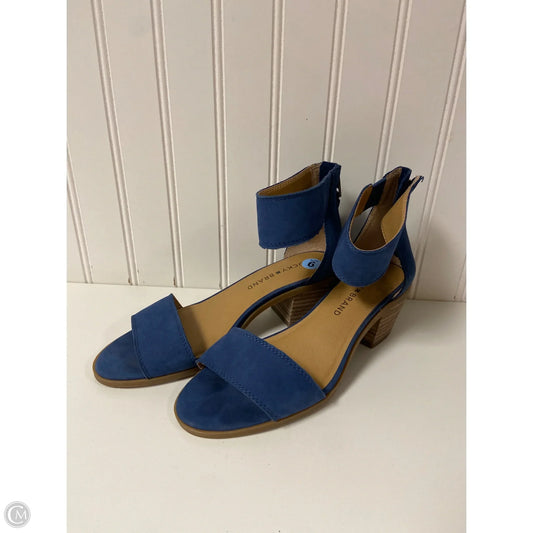 Sandals Heels Block By Lucky Brand In Blue, Size: 6