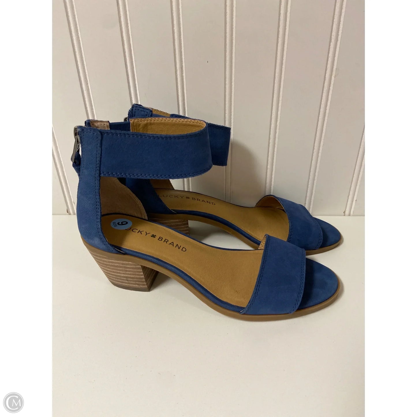 Sandals Heels Block By Lucky Brand In Blue, Size: 6