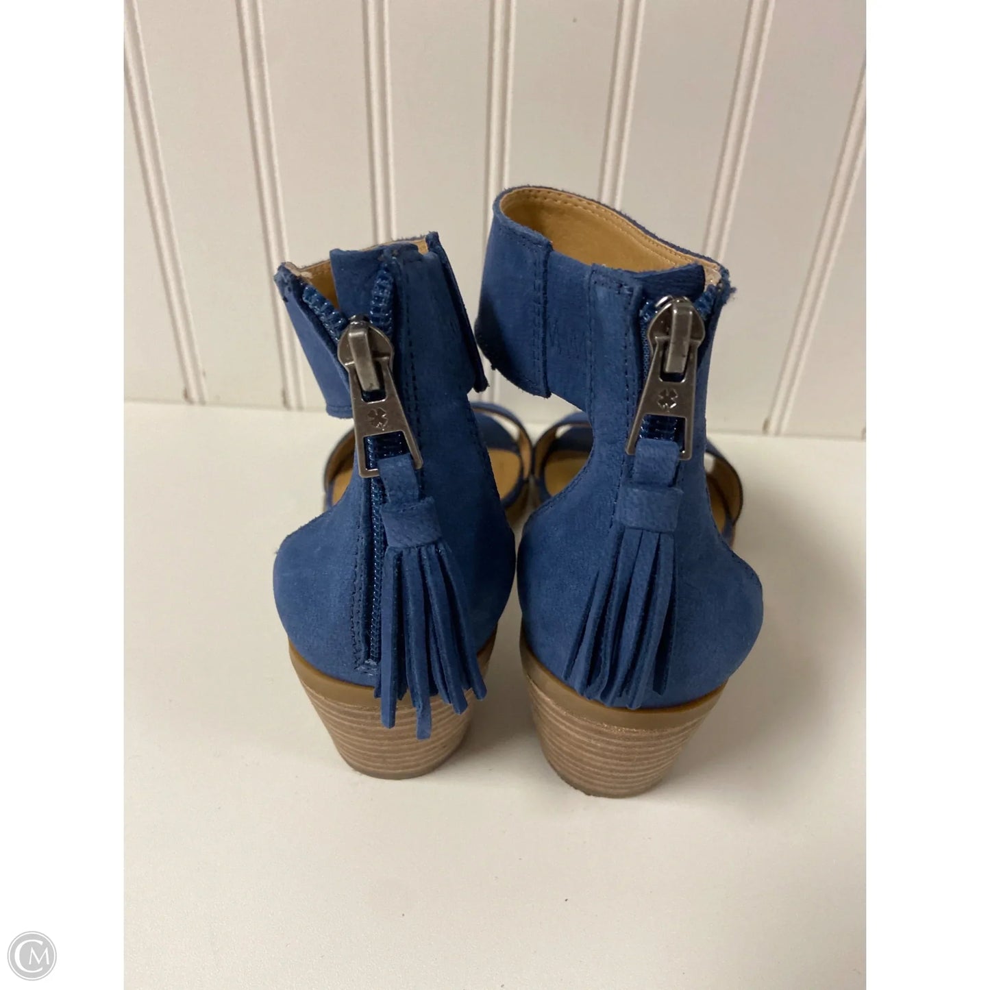 Sandals Heels Block By Lucky Brand In Blue, Size: 6