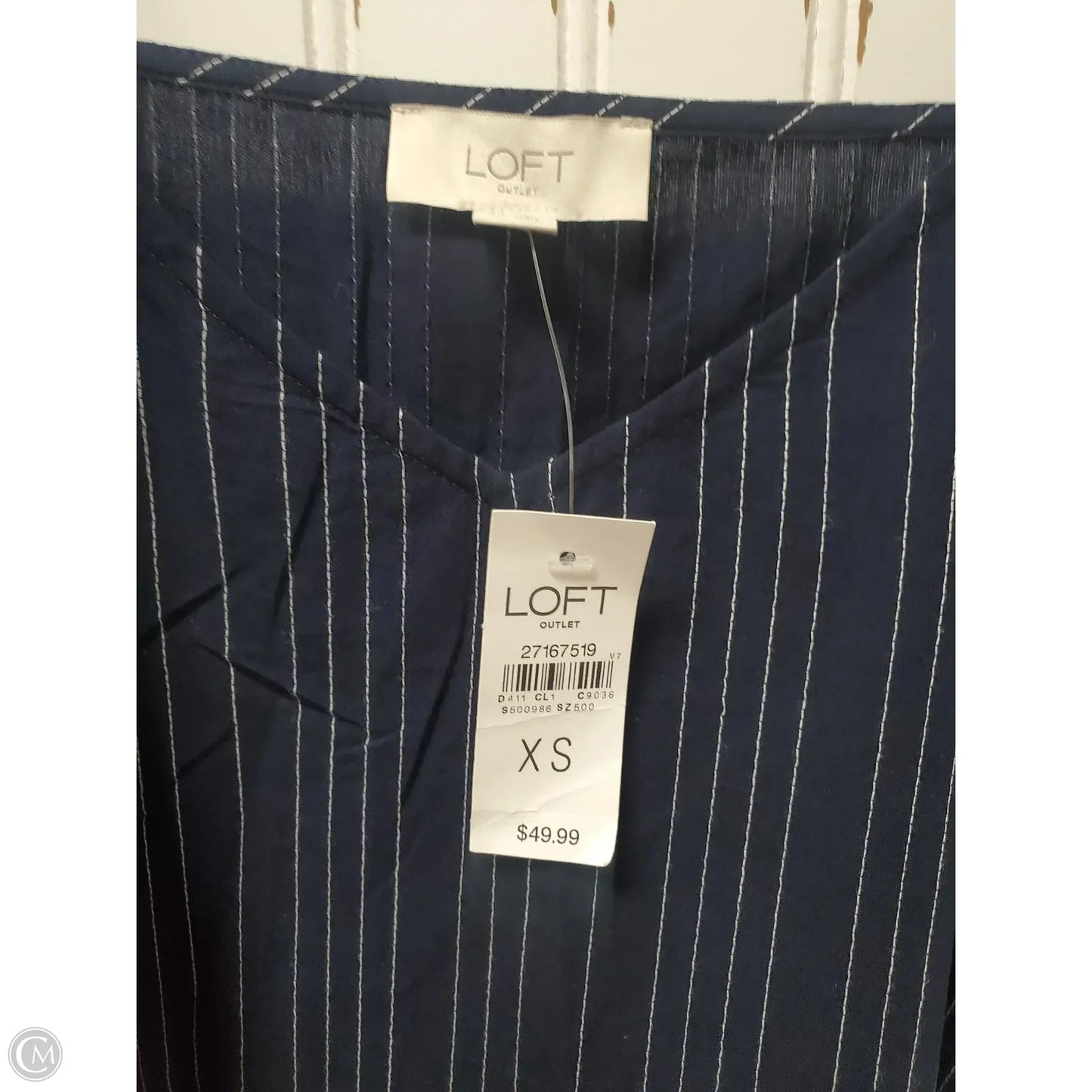 Top Sleeveless By Loft In Striped Pattern, Size: Xs