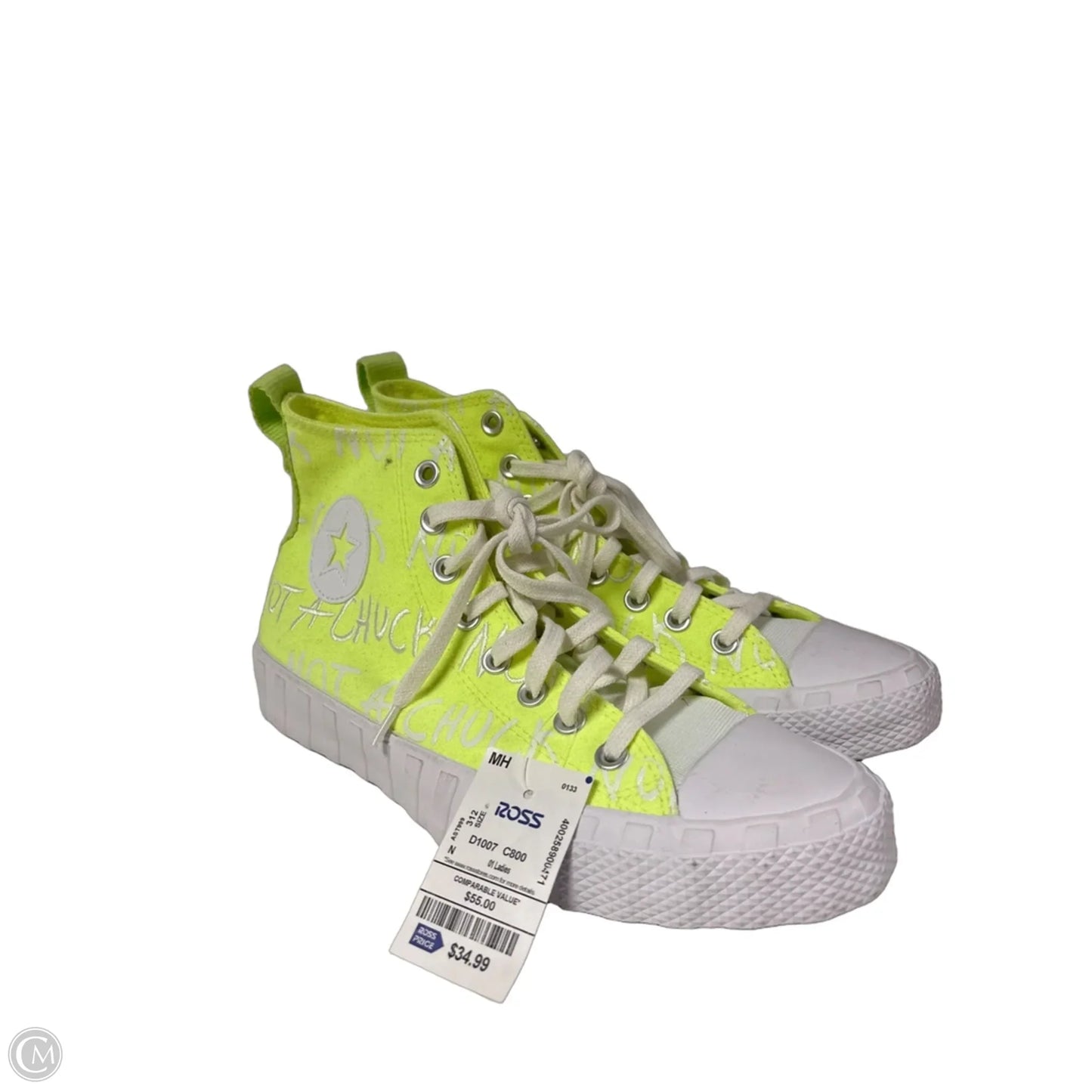 Shoes Athletic By Converse In Yellow, Size: 10
