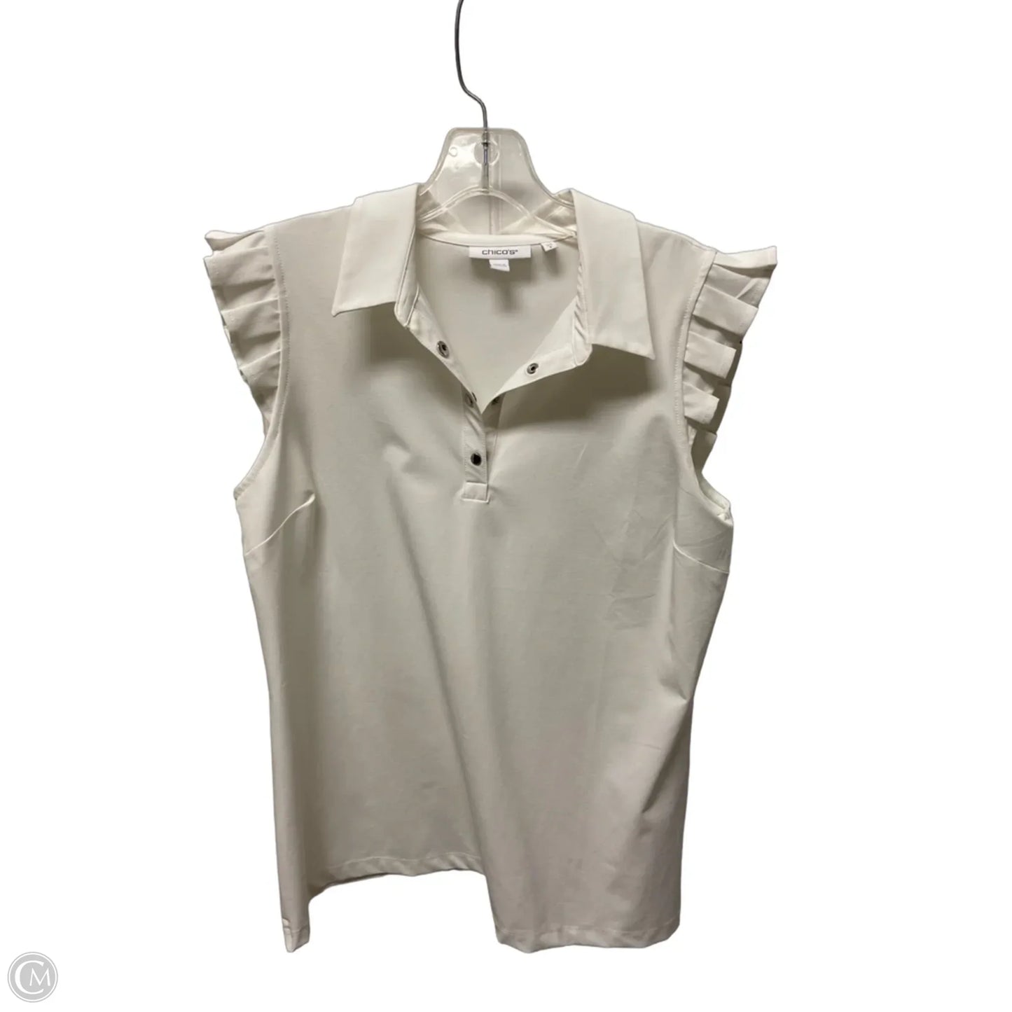 Top Sleeveless By Chicos In White, Size: 0