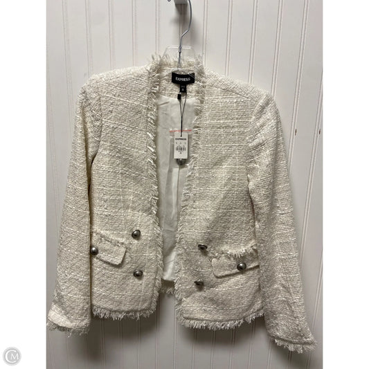 Blazer By Express In Ivory, Size: Xs
