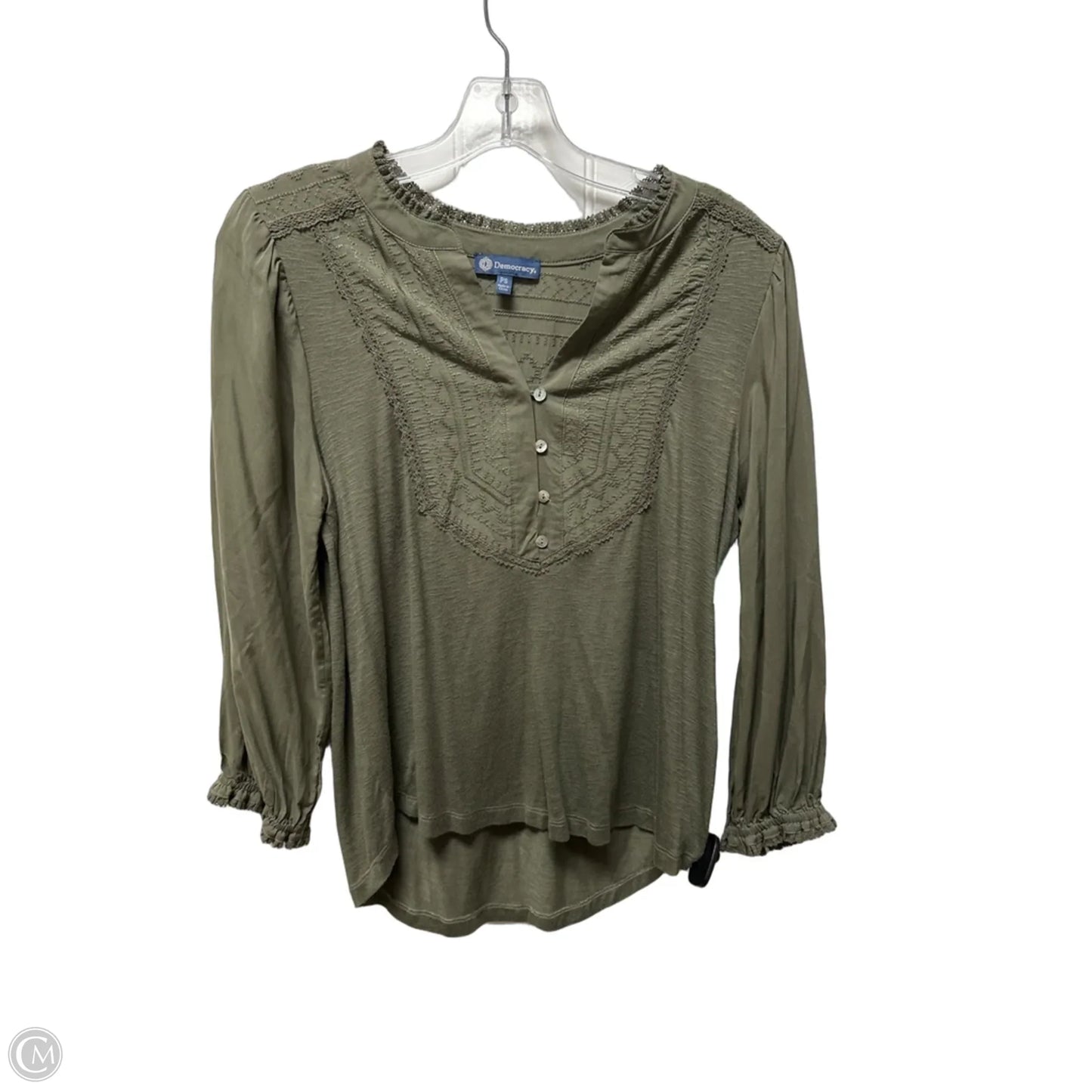 Top Long Sleeve By Democracy In Green, Size: S
