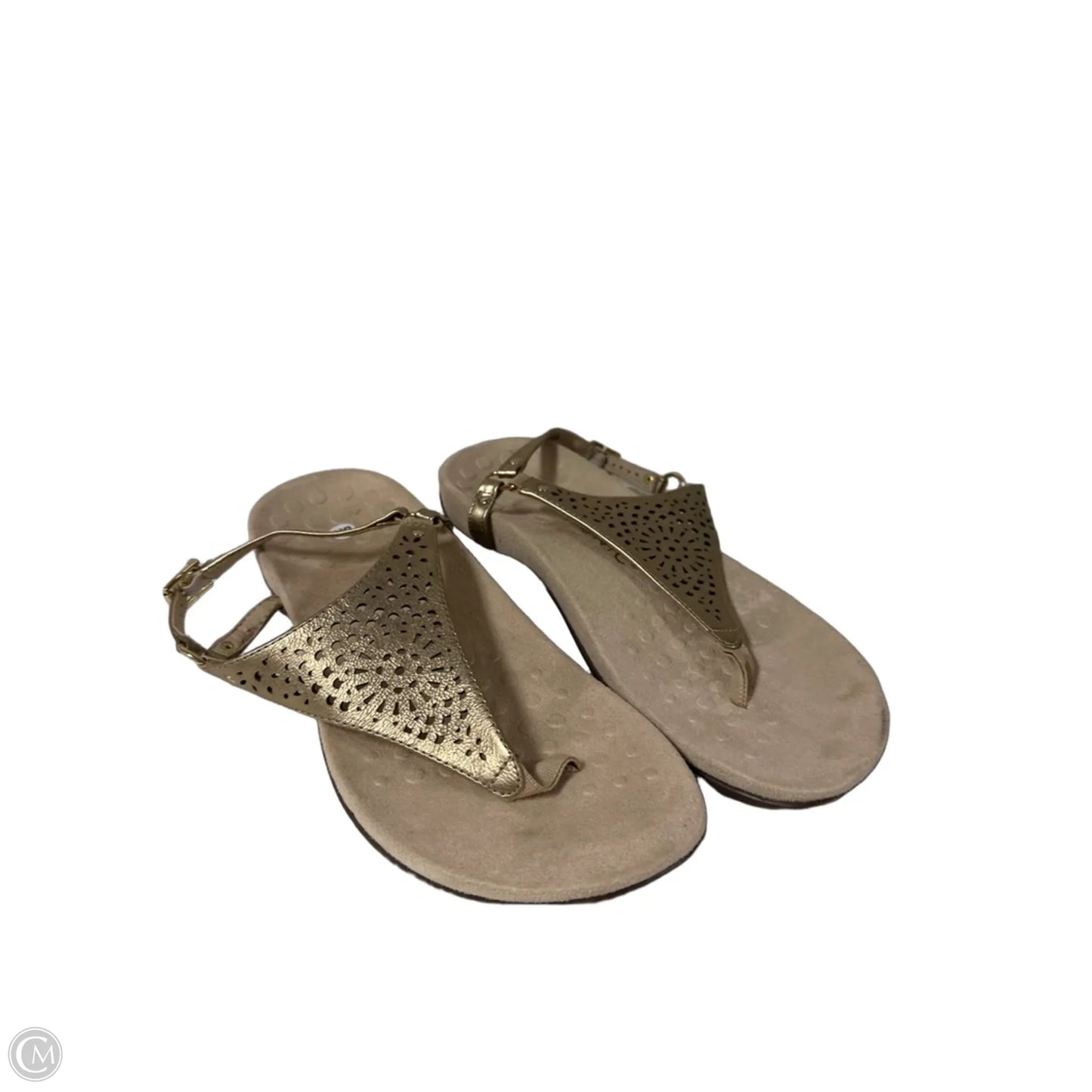 Sandals Flip Flops By Vionic In Gold, Size: 8.5