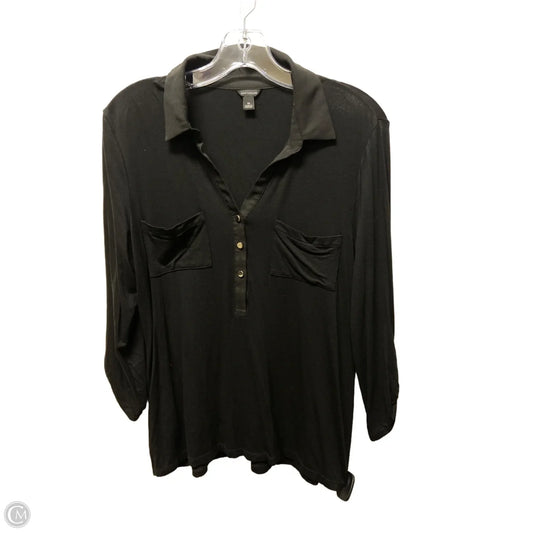 Top Long Sleeve By Ann Taylor In Black, Size: M