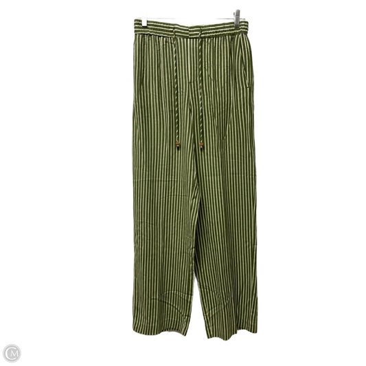 Pants Wide Leg By Zara In Green & White, Size: S