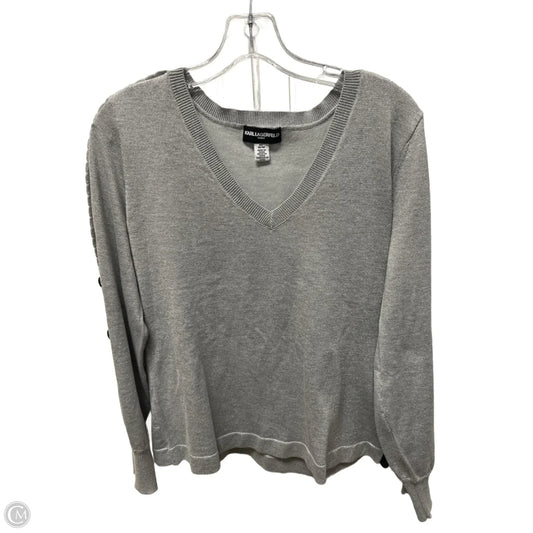 Sweater Designer By Karl Lagerfeld In Grey, Size: M