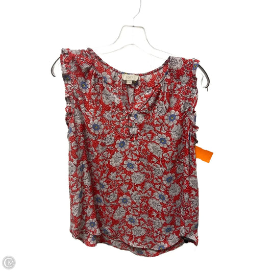 Top Short Sleeve By Loft In Red, Size: M