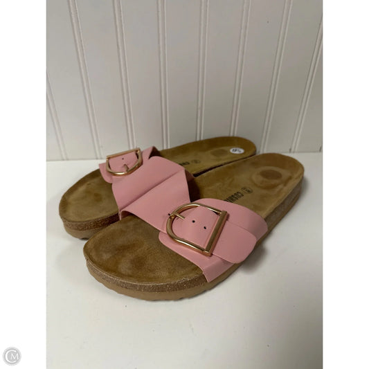 Sandals Flats By Cushionaire In Brown & Pink, Size: 9.5