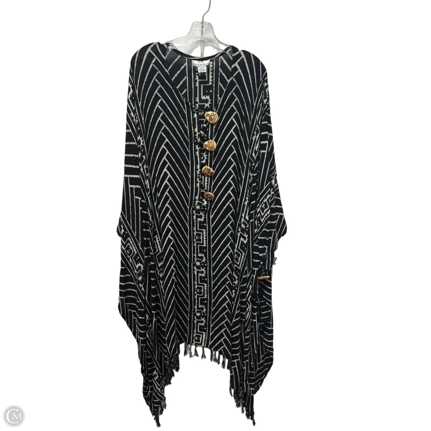 Poncho By Clothes Mentor In Black, Size: Osfm