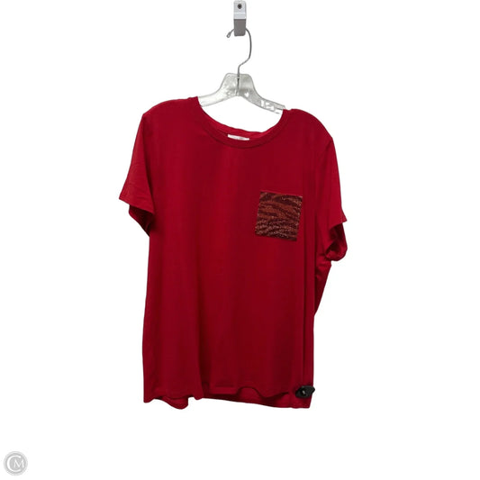 Top Short Sleeve By Calvin Klein In Red, Size: Xl