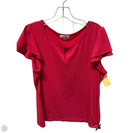 Top Short Sleeve By Calvin Klein In Pink, Size: L