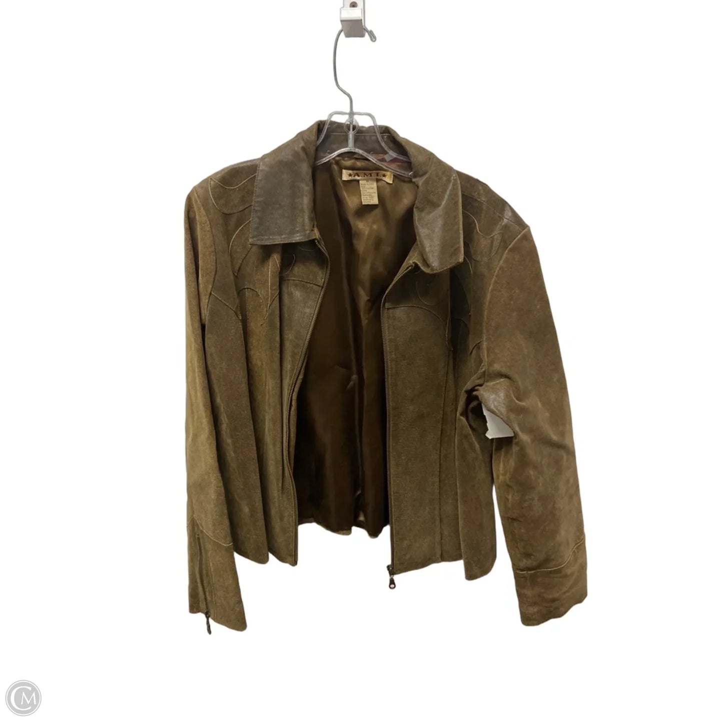 Jacket Leather By Ami In Brown, Size: Xl