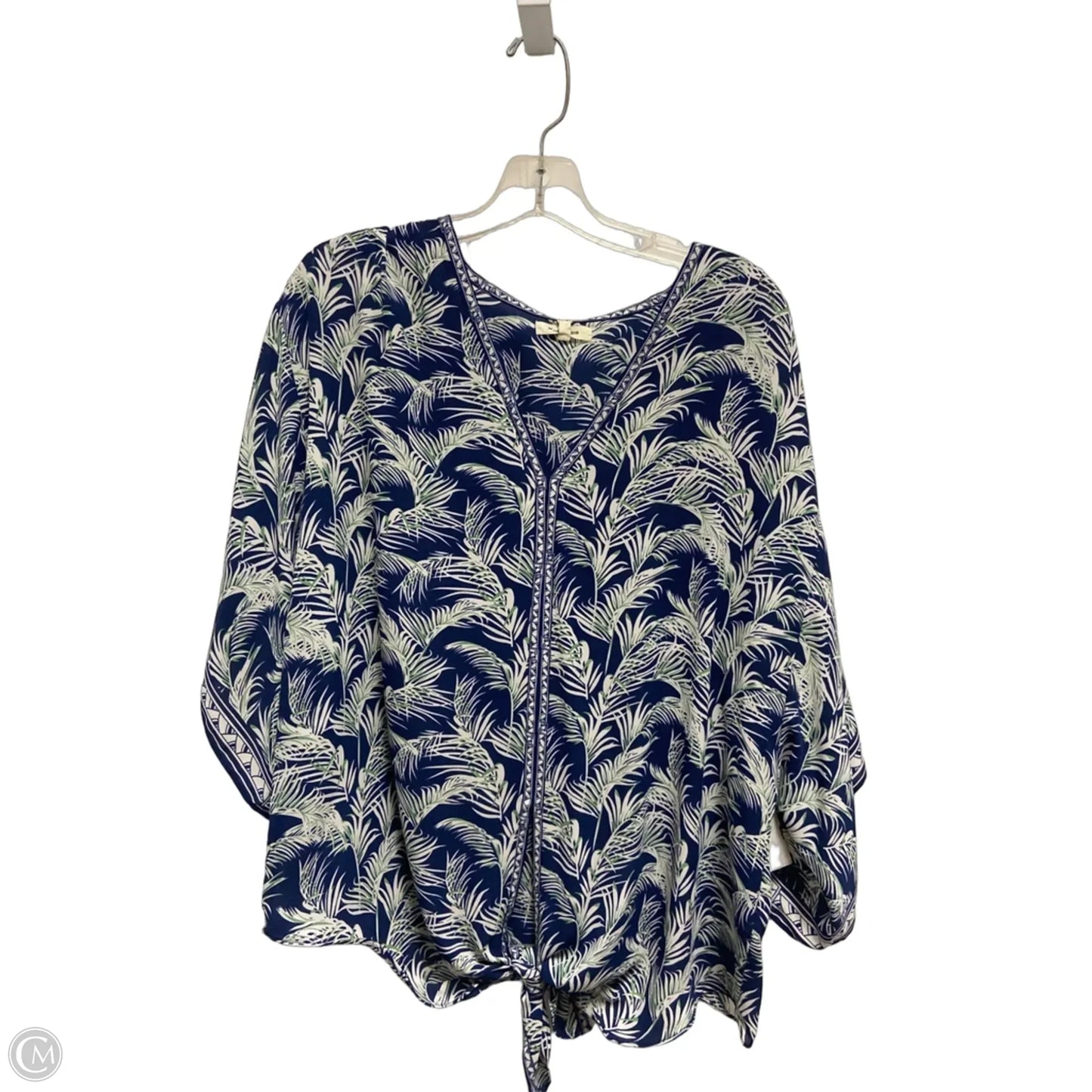 Top 3/4 Sleeve By Max Studio In Blue & Green, Size: Xl
