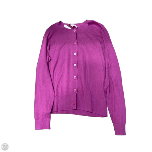 Sweater Cardigan By Loft In Purple, Size: S
