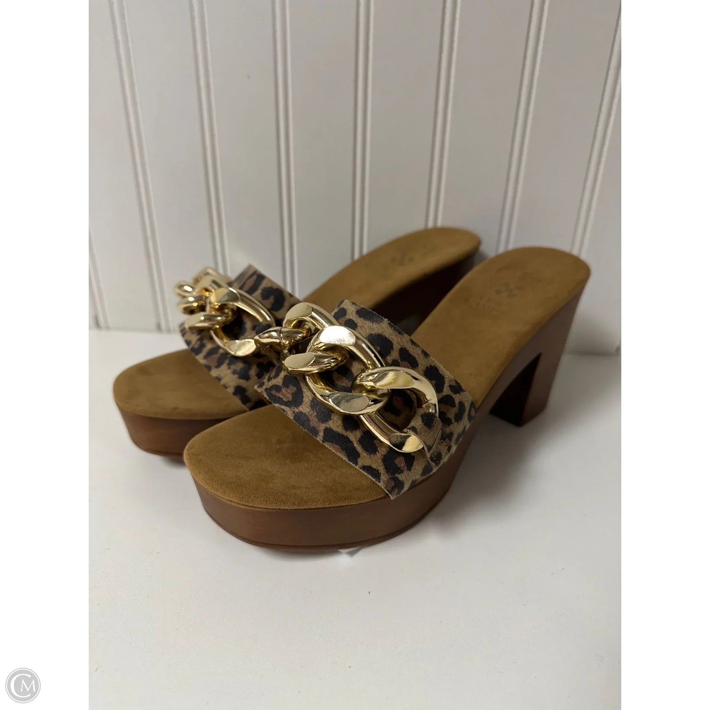 Sandals Heels Block By Vince Camuto In Brown, Size: 8