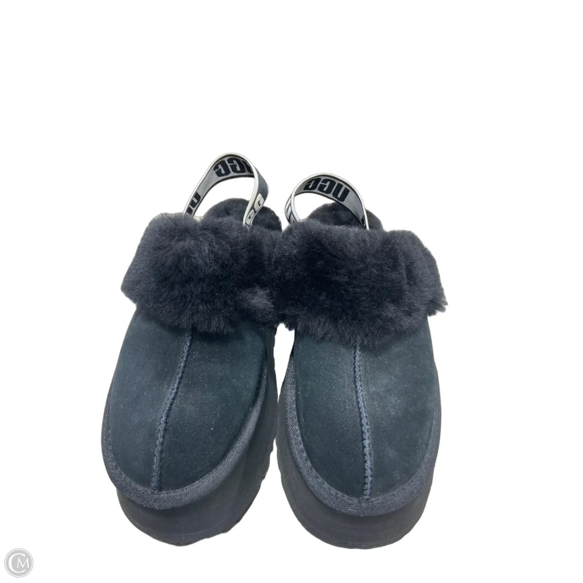 Slippers Designer By Ugg In Black, Size: 7