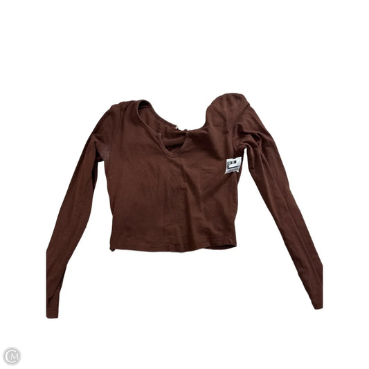 Top Long Sleeve By Bozzolo In Brown, Size: M