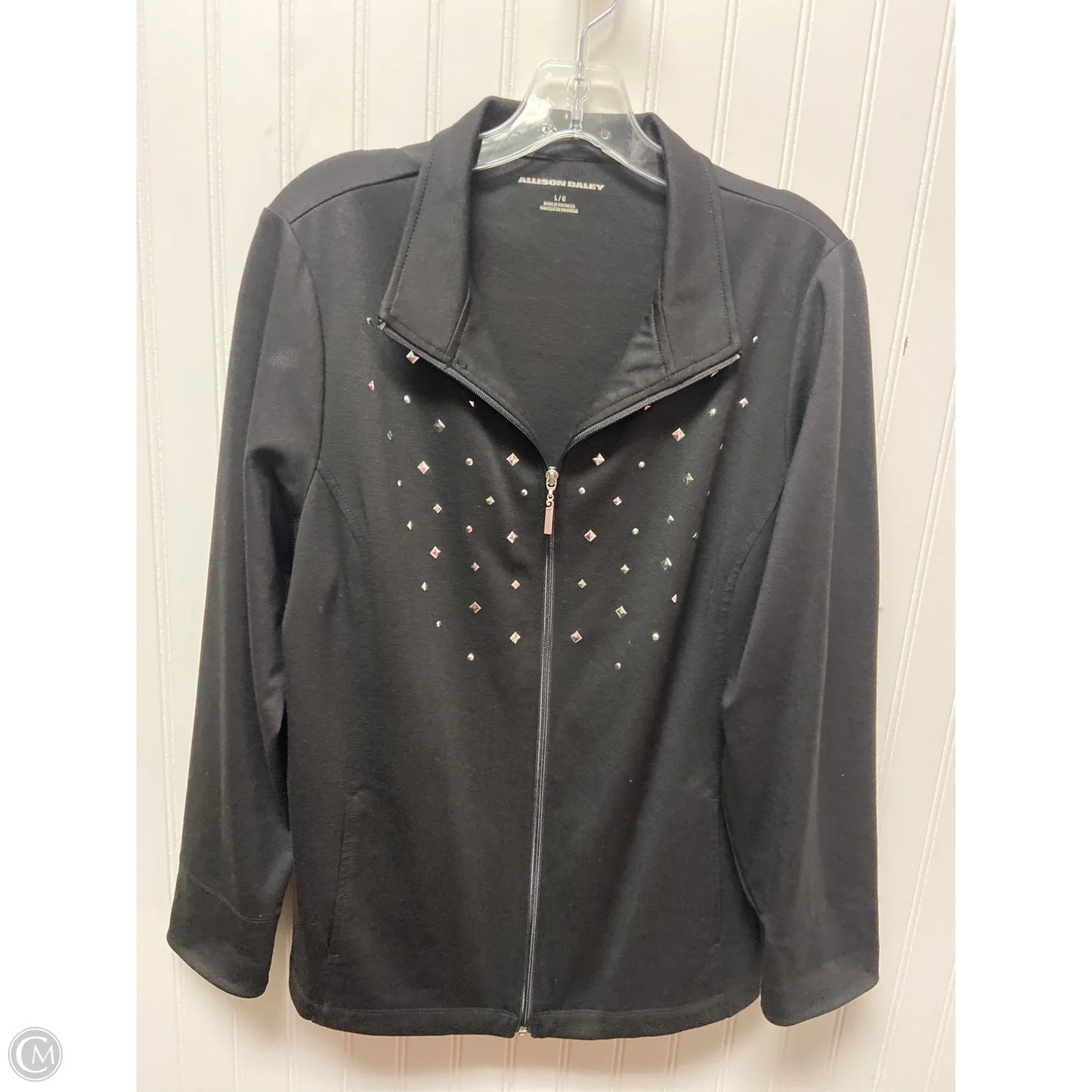 Athletic Jacket By Allison Daley In Black, Size: L