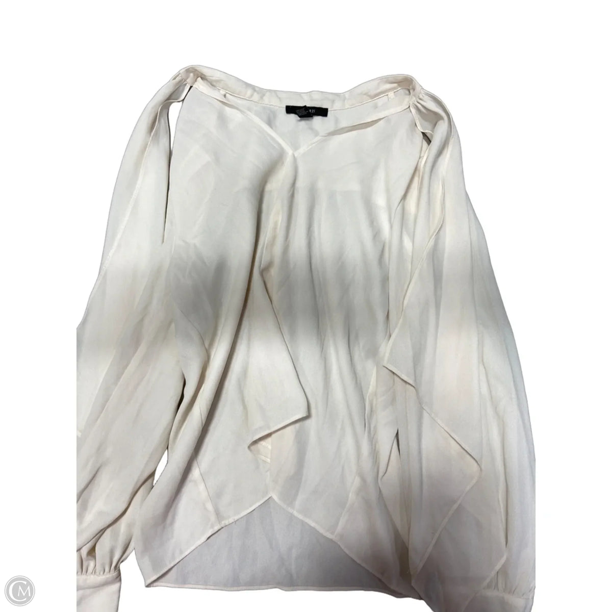 Top Long Sleeve By Forever 21 In Cream, Size: M